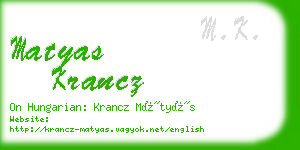 matyas krancz business card